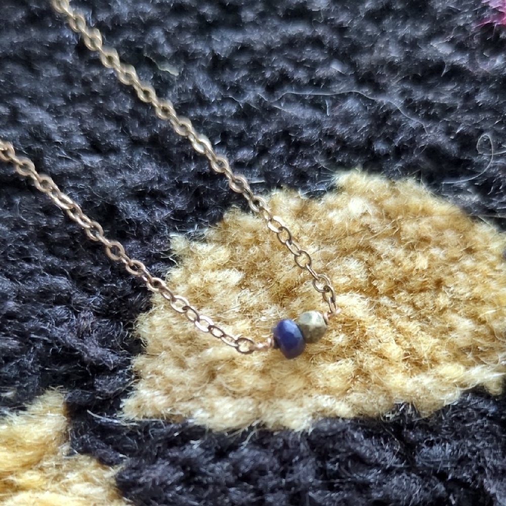Elegant Gold and Blue Necklace